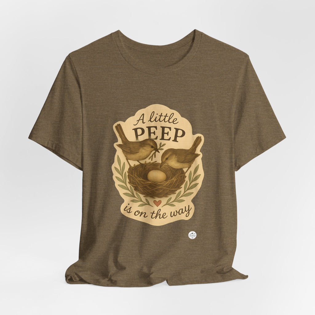 A Little Peep Is On the Way | Bird Baby Announcement Tee