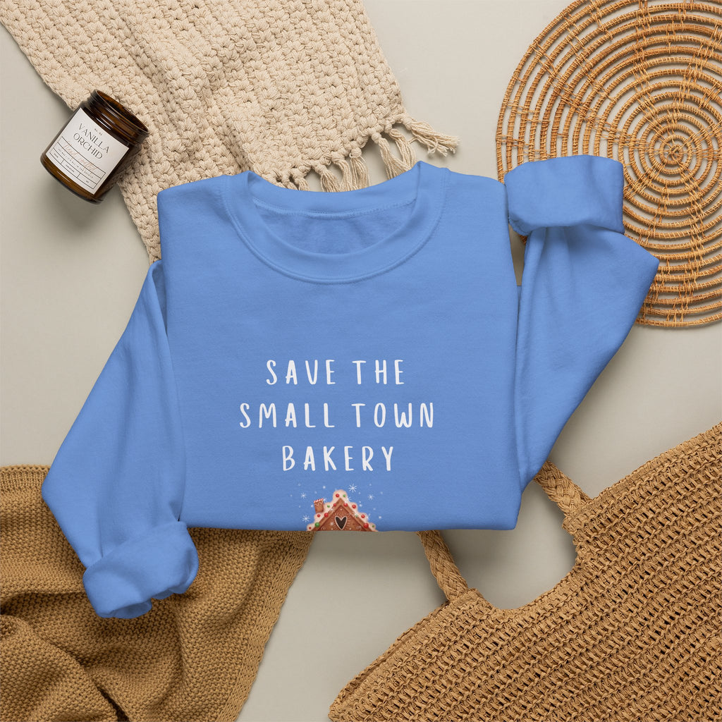 Save the Small Town Bakery Sweatshirt, Christmas Movie Watching Shirt, Holiday Party Crewneck, Adult Holiday Movies Sweatshirt, Cozy