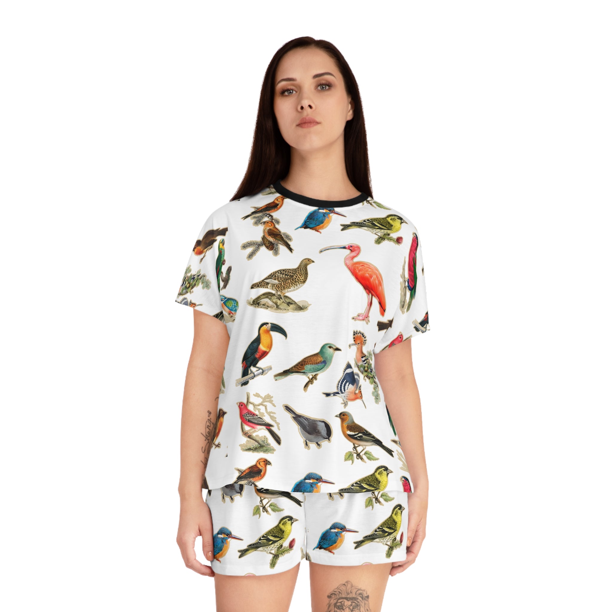 Women's Bird-Print Pajama Set