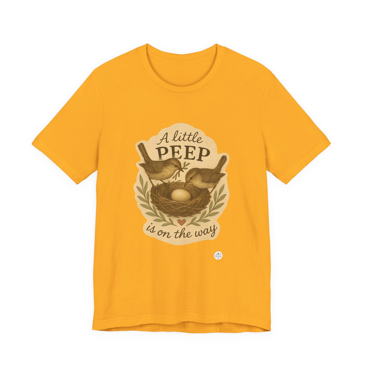 A Little Peep Is On the Way — Bird Baby Announcement Tee, product photo 3