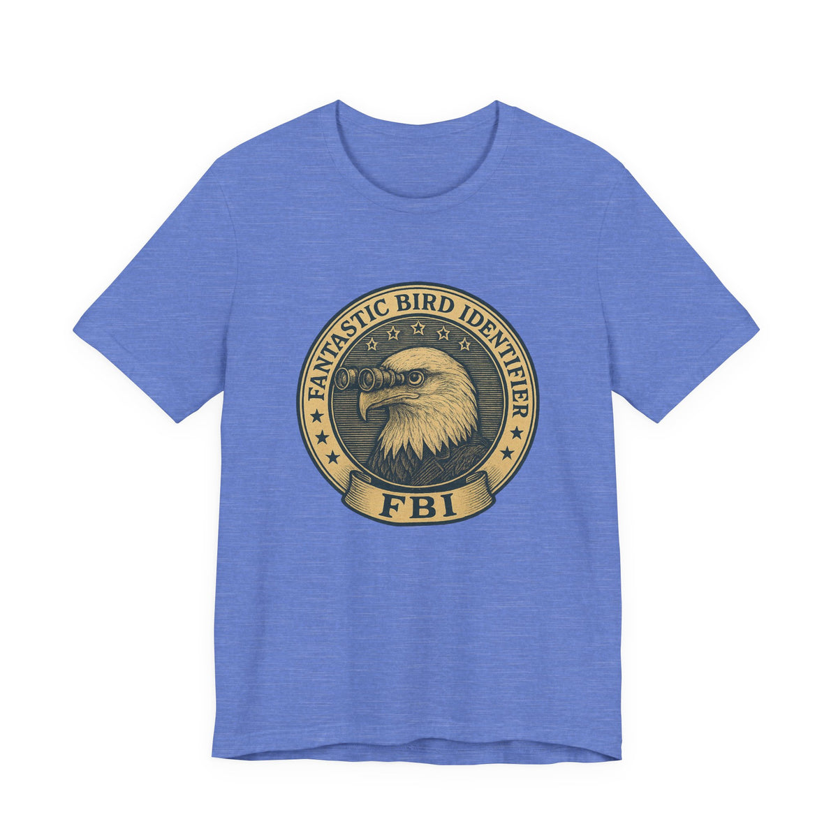 FBI Fantastic Bird Identifier agency seal badge t-shirt in heather columbia blue