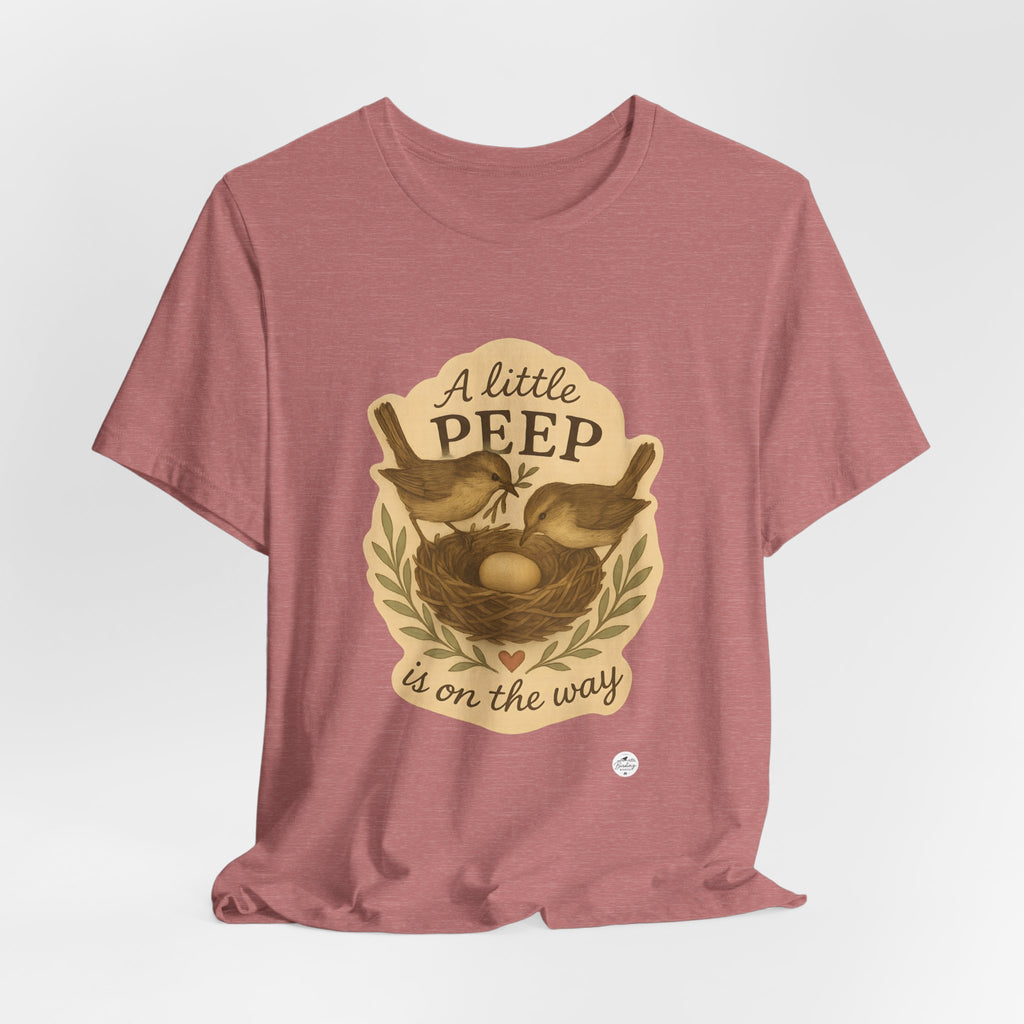 A Little Peep Is On the Way | Bird Baby Announcement Tee