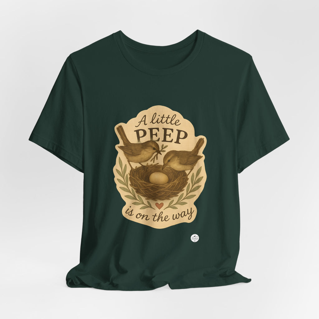 A Little Peep Is On the Way | Bird Baby Announcement Tee