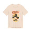 Drink Your Teeeeea eastern towhee bird call t-shirt in soft cream, vintage ad lettering