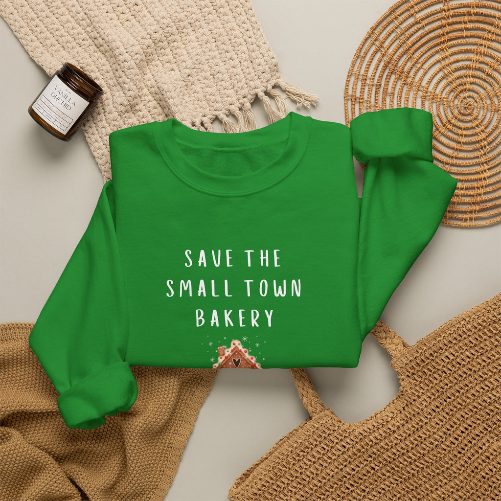 Save the Small Town Bakery Sweatshirt, Christmas Movie Watching Shirt, Holiday Party Crewneck, Adult Holiday Movies Sweatshirt, Cozy