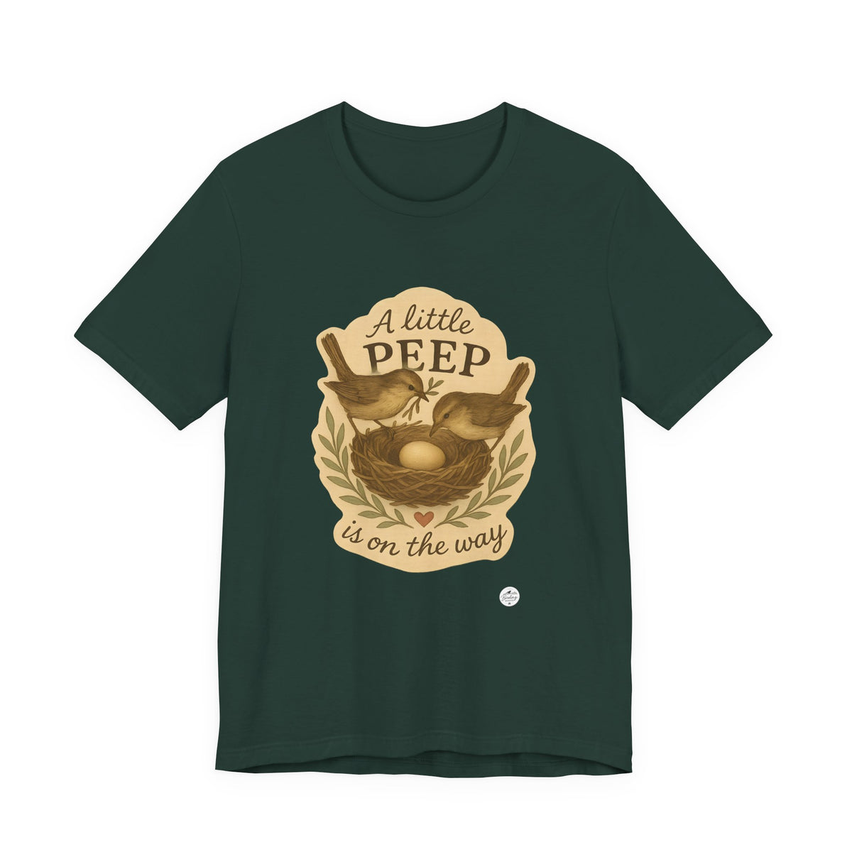 A Little Peep Is On the Way — Bird Baby Announcement Tee, product photo 2