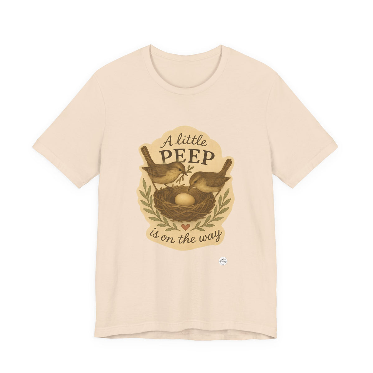 A Little Peep Is On the Way — Bird Baby Announcement Tee, product photo 8