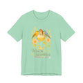 Wine and Warblers watercolor bird t-shirt with warblers on a wine glass rim