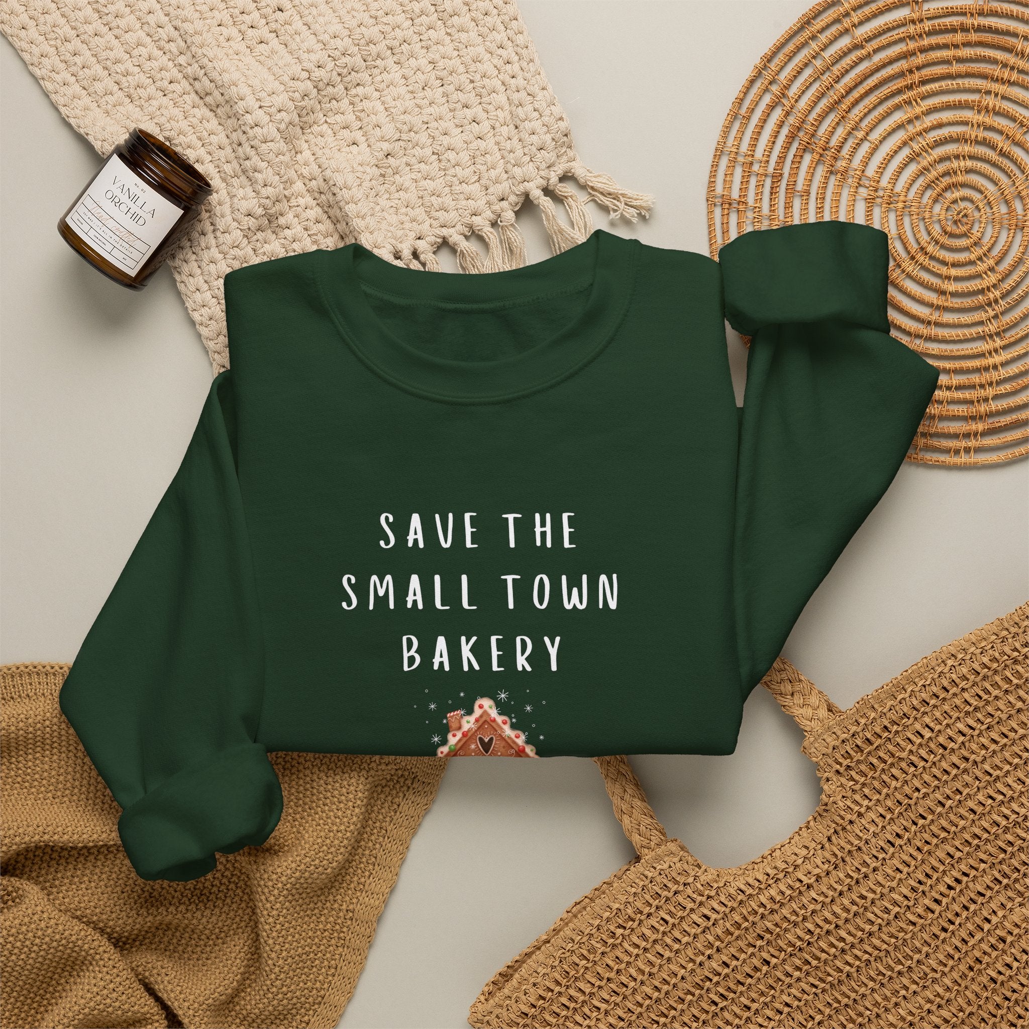 Save the Small Town Bakery Sweatshirt, Christmas Movie Watching Shirt, Holiday Party Crewneck, Adult Holiday Movies Sweatshirt, Cozy