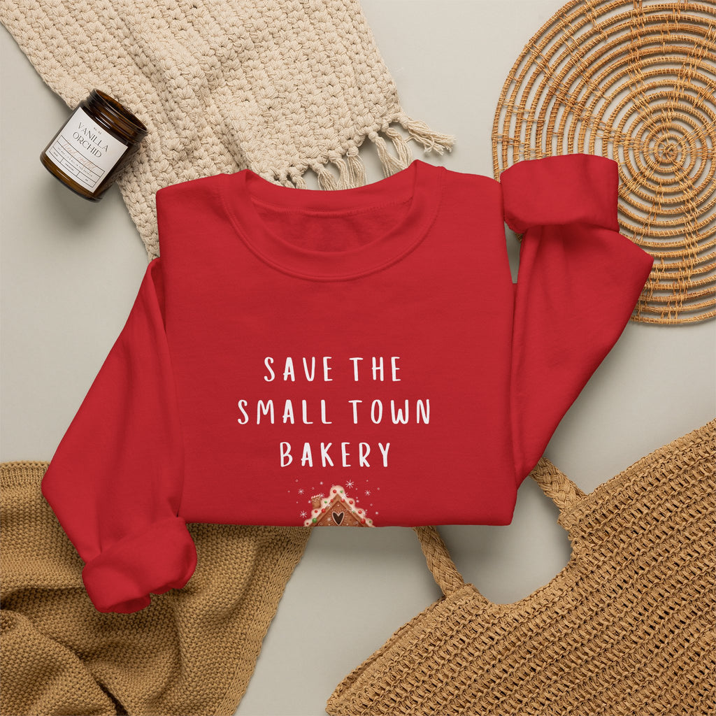 Save the Small Town Bakery Sweatshirt, Christmas Movie Watching Shirt, Holiday Party Crewneck, Adult Holiday Movies Sweatshirt, Cozy