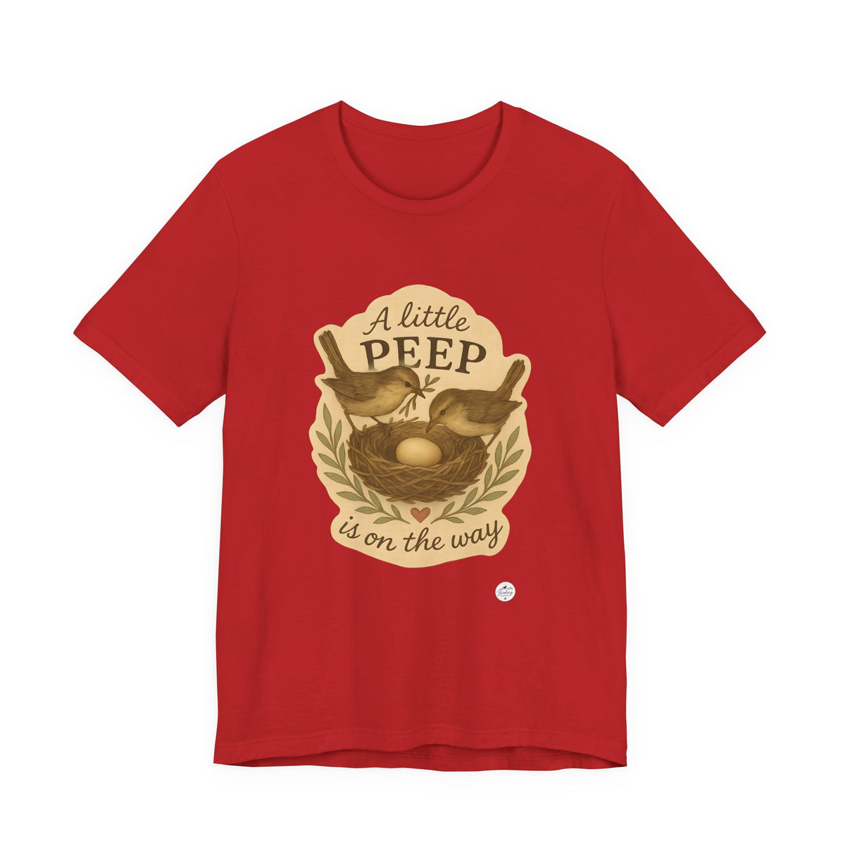 A Little Peep Is On the Way — Bird Baby Announcement Tee, product photo 7
